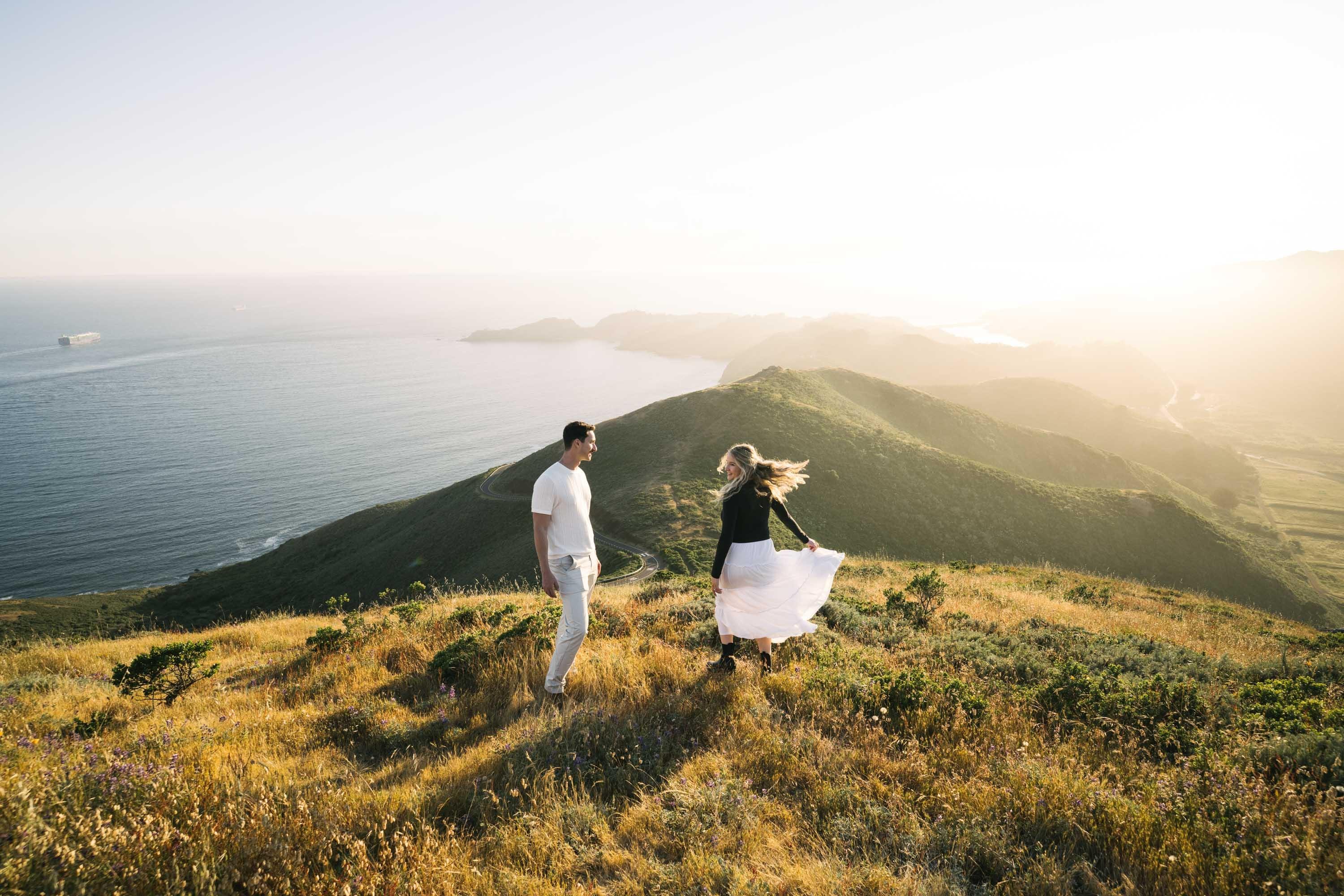 Marin Headlands Hawk Hill Engagement Shoot with Shanna and Austin
